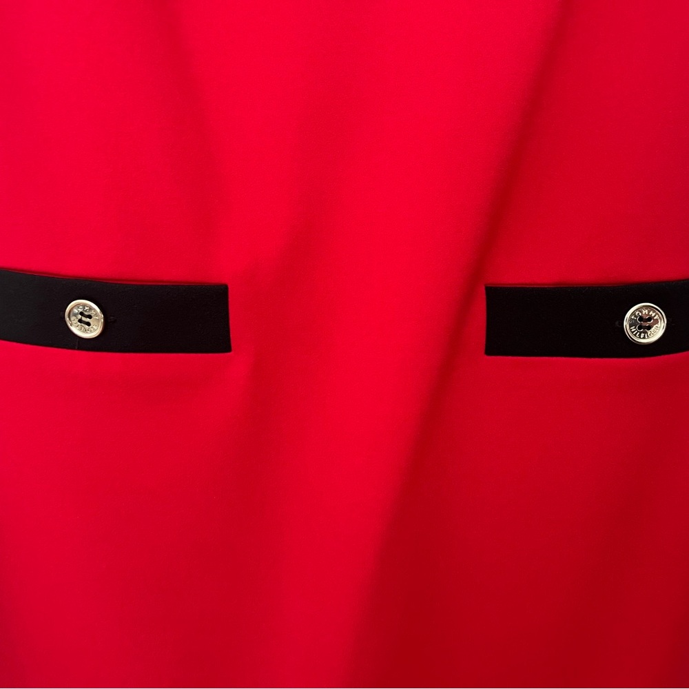 NWT Tommy Hilfiger Elegant Red Dress with Black Accents - Picture 2 of 4